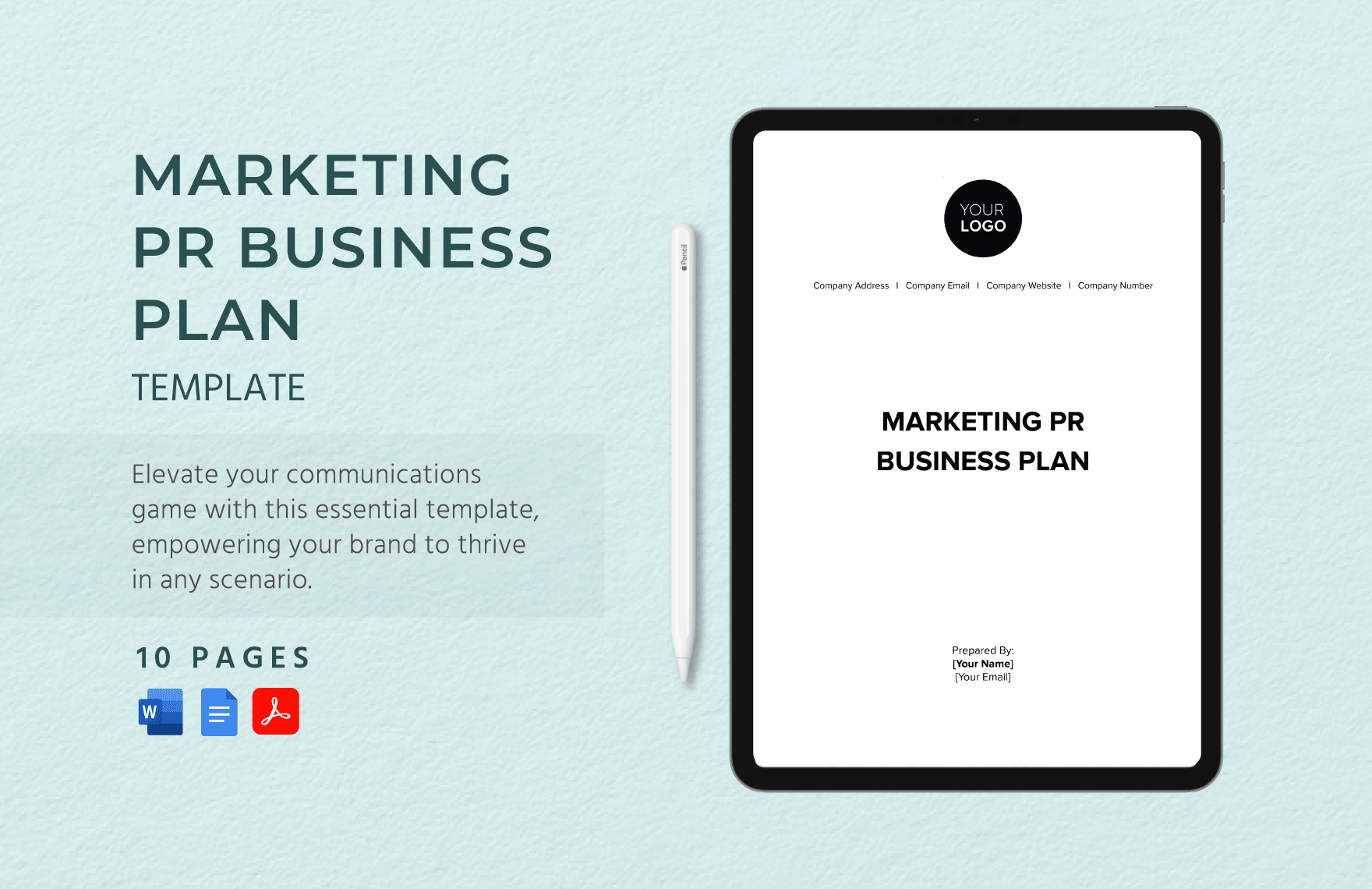 Marketing PR Business Plan Template
