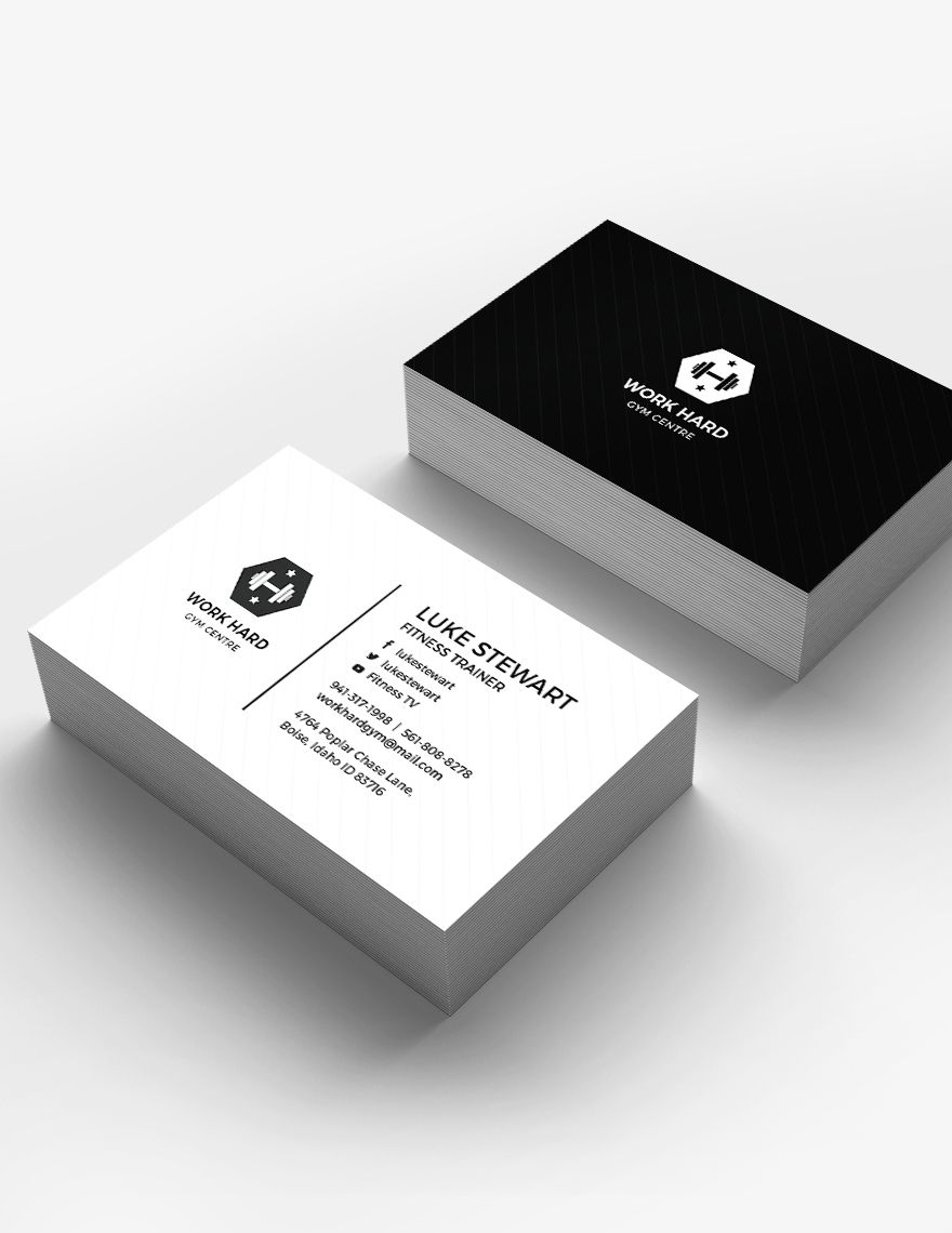 Purple Personal Trainer Business Card Template - Venngage