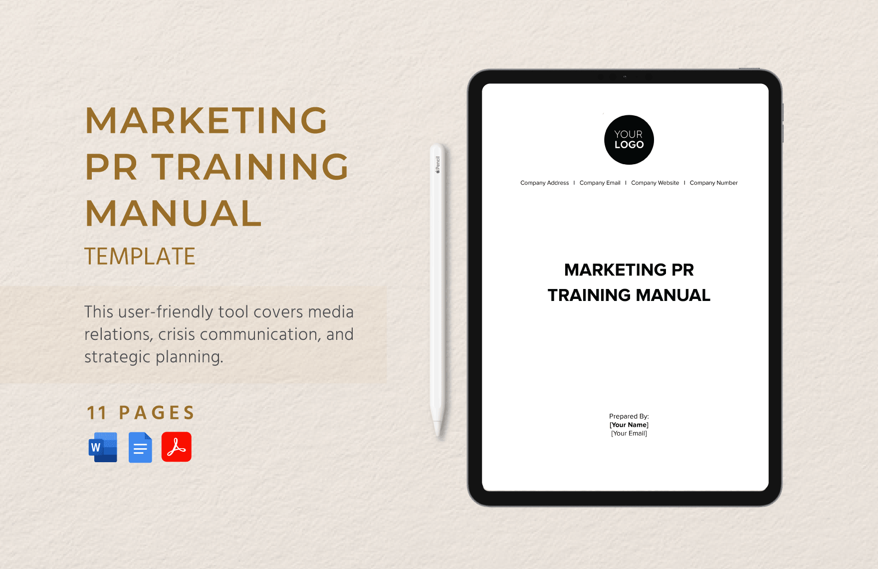 Marketing PR Training Manual Template