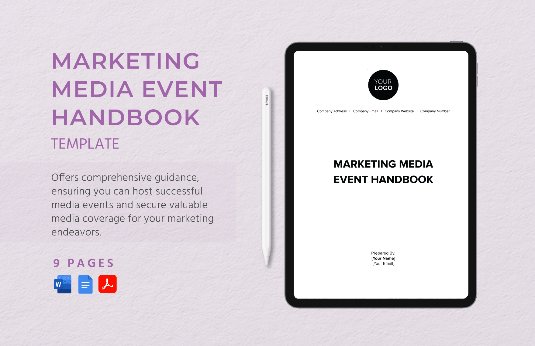 Marketing Media Event Handbook Template in Word, Google Docs, PDF