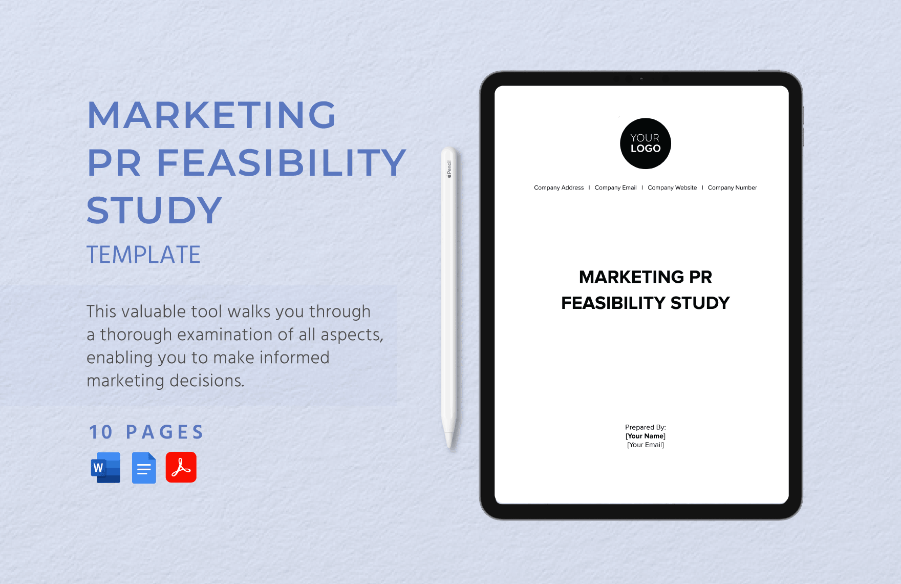 Marketing PR Feasibility Study Template in Google Docs, PDF, Apple Numbers