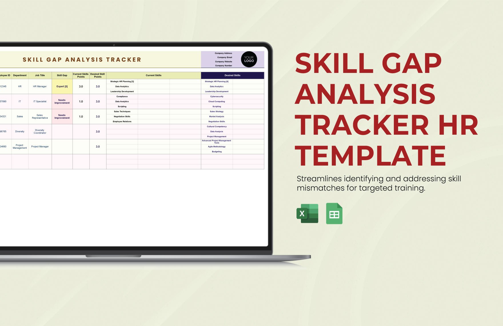 Skill Gap Analysis Tracker HR Template