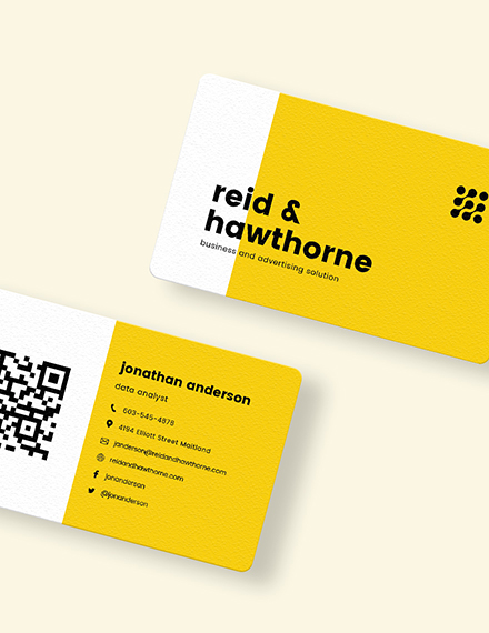 Qr Code Business Card Template Word Psd Apple Pages