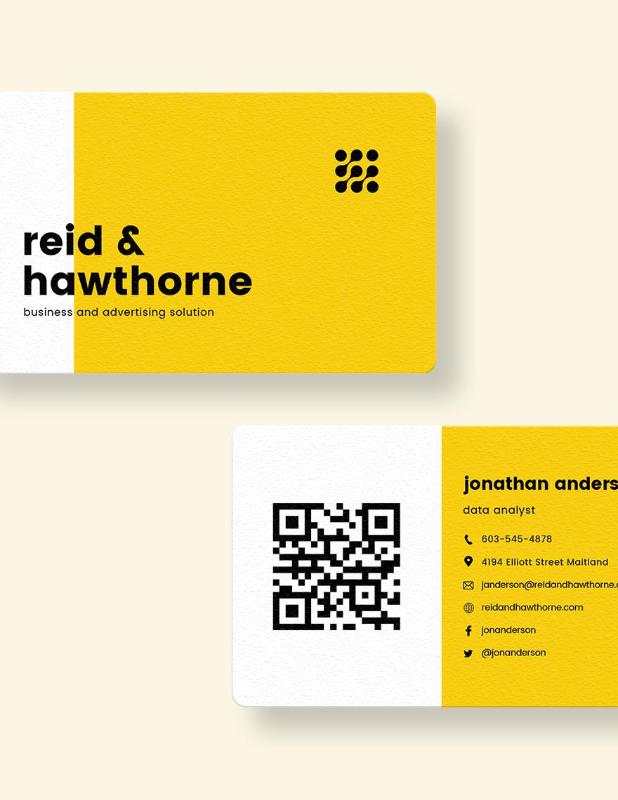 QR Code Business Card Template