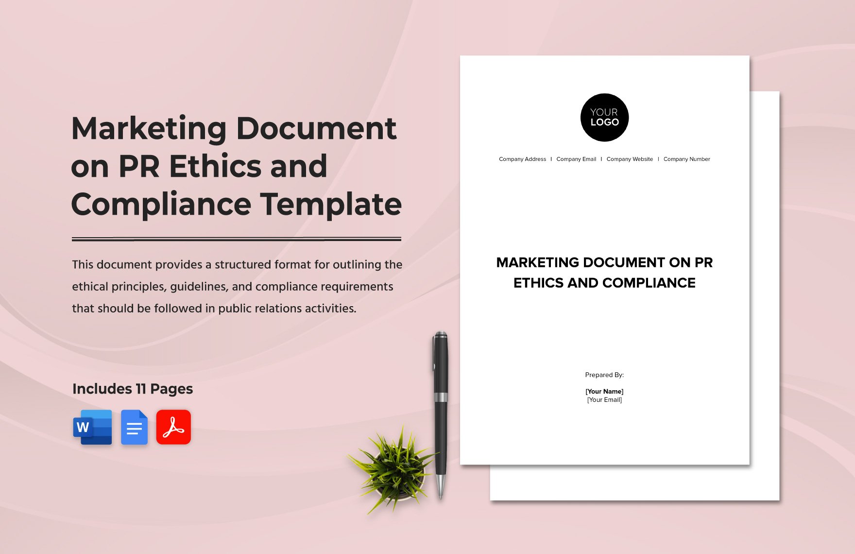 Marketing Document on PR Ethics and Compliance Template 