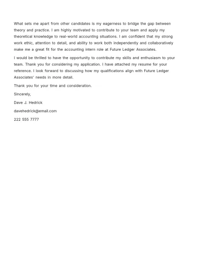 Free Accounting Intern Cover Letter Template to Edit Online