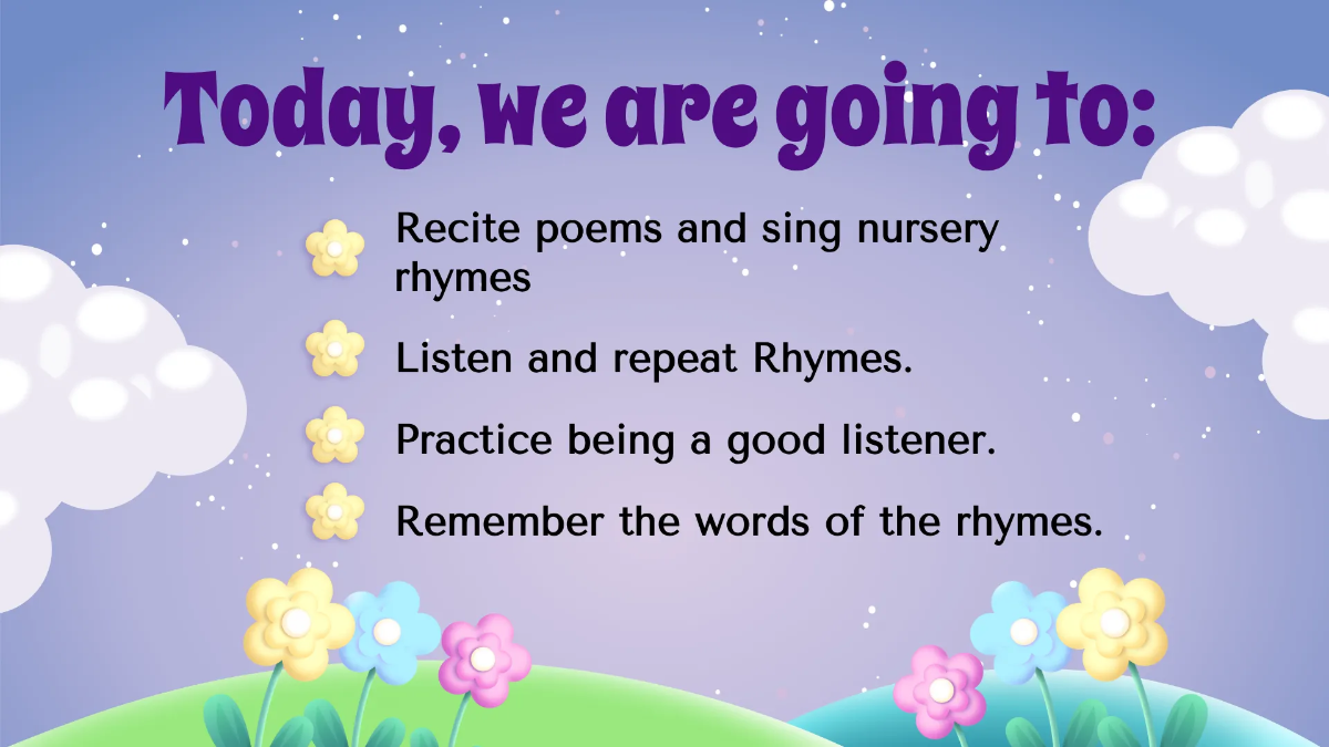 Free Reading And Reciting Nursery Rhymes and Poems Template to Edit Online