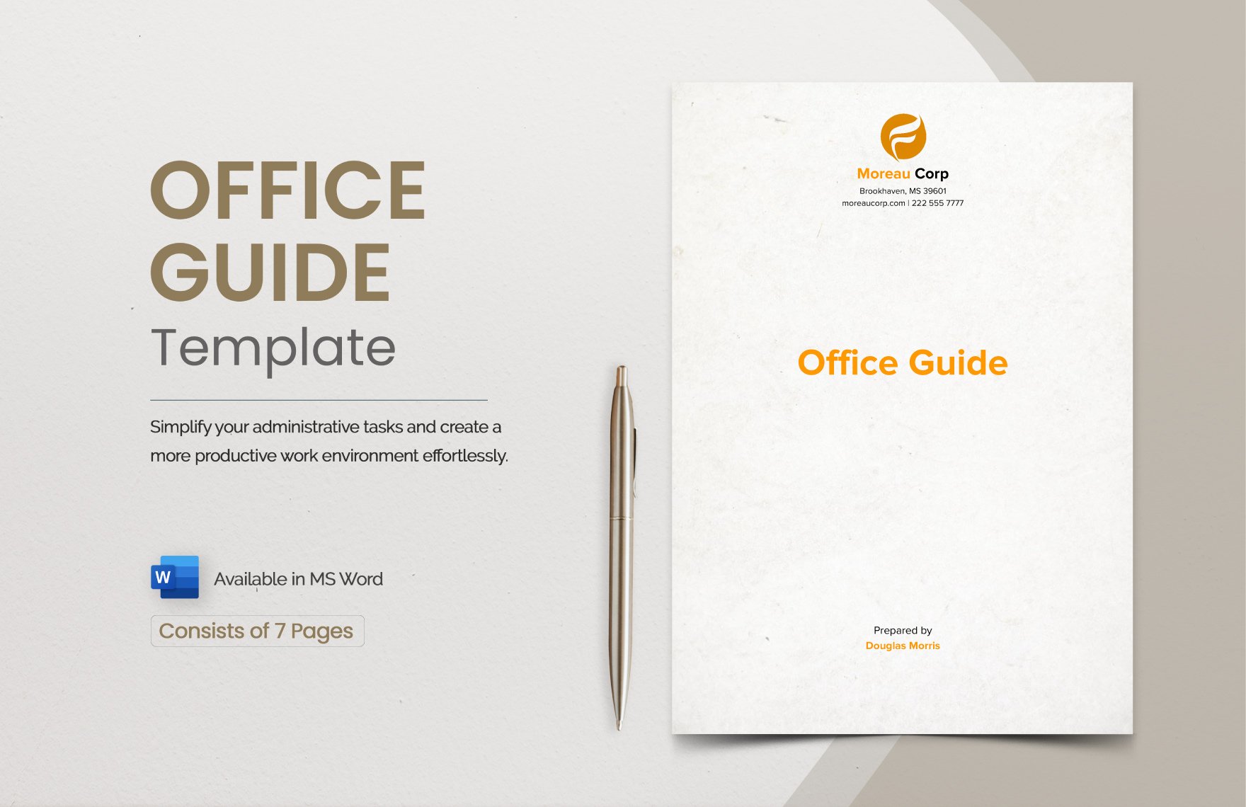 Free Office Guide Template in Word
