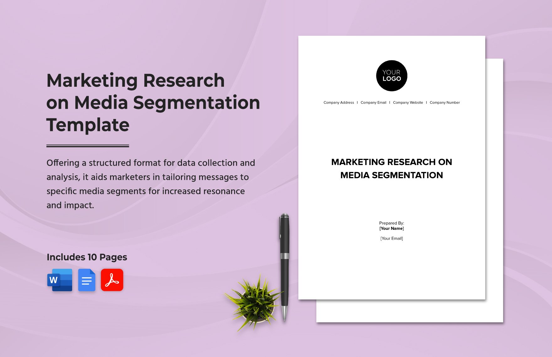 Marketing Research on Media Segmentation Template in Word, Google Docs, PDF