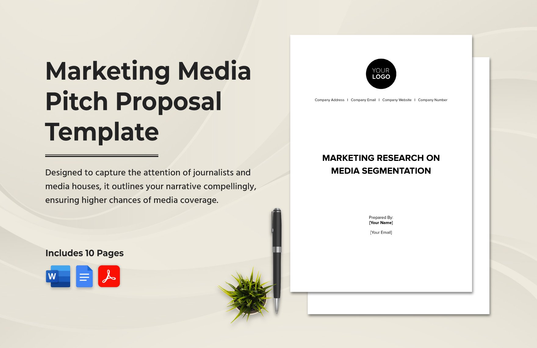 Marketing Media Pitch Proposal Template  in Word, Google Docs, PDF
