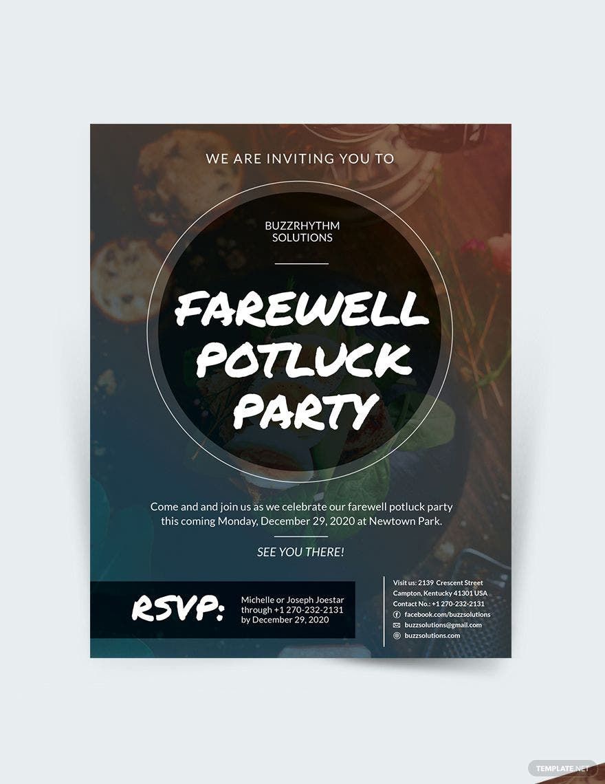 Farewell Potluck Flyer Template
