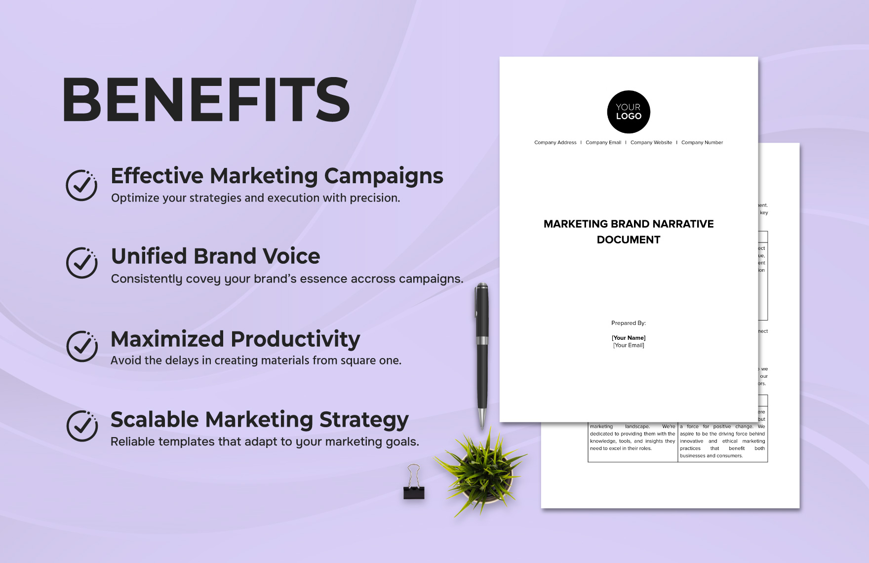Marketing Brand Narrative Document Template 