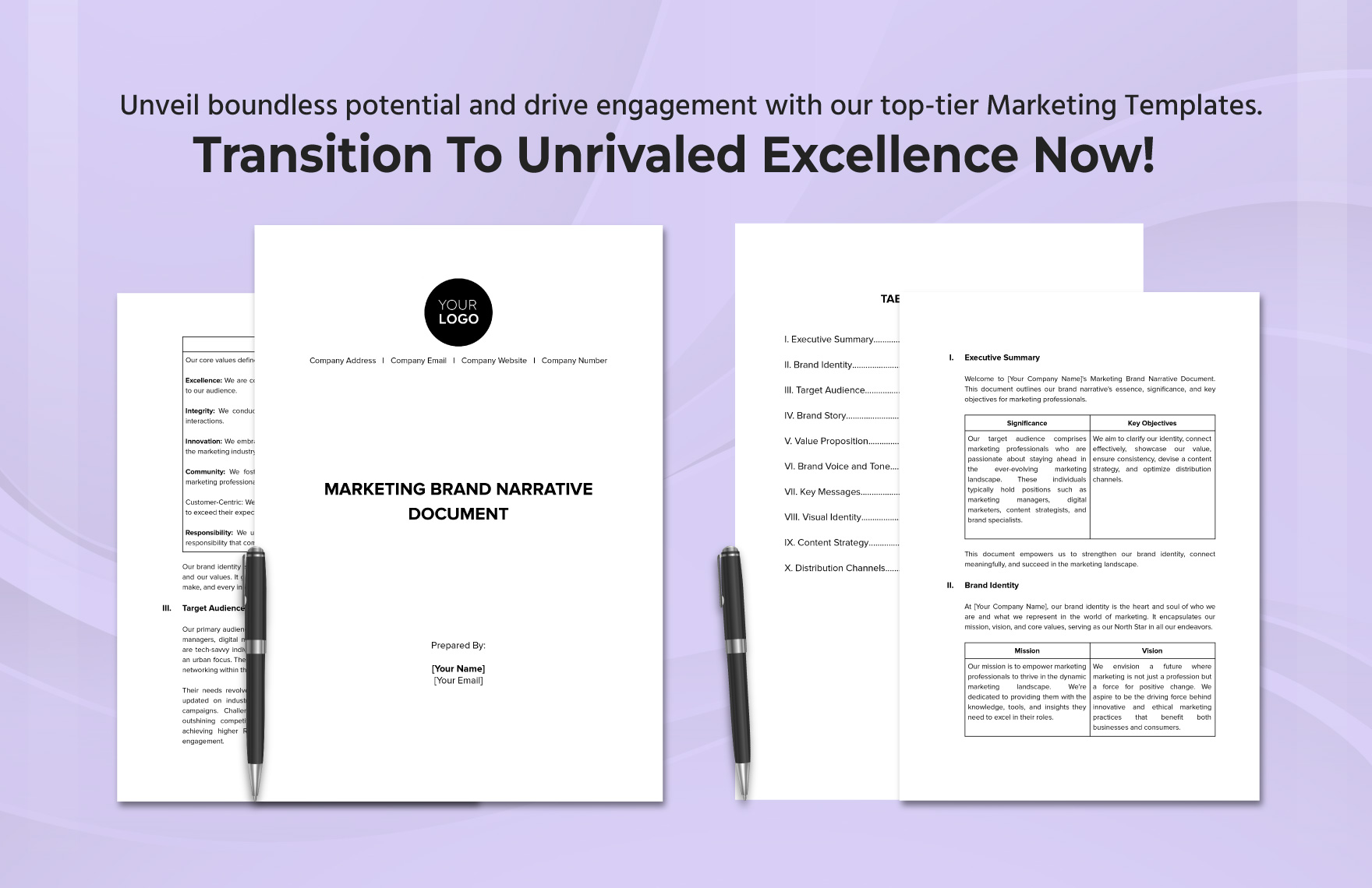 Marketing Brand Narrative Document Template 