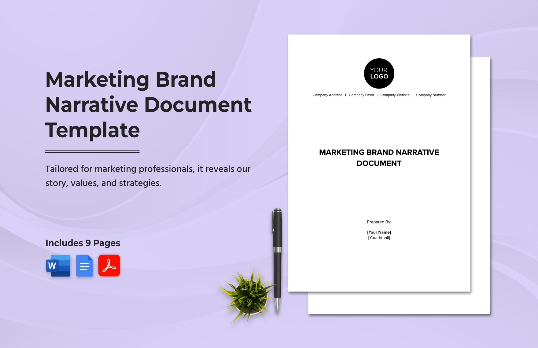 Marketing Brand Narrative Document Template  in Word, Google Docs, PDF