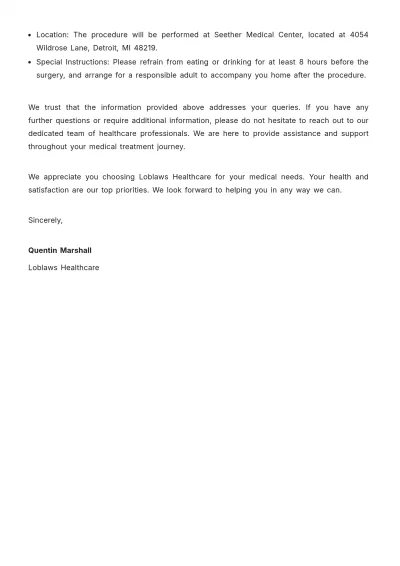 Free Medical Treatment Approval Letter  Template to Edit Online