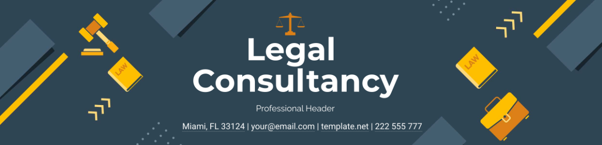 Free Legal Consultancy Professional Header Template