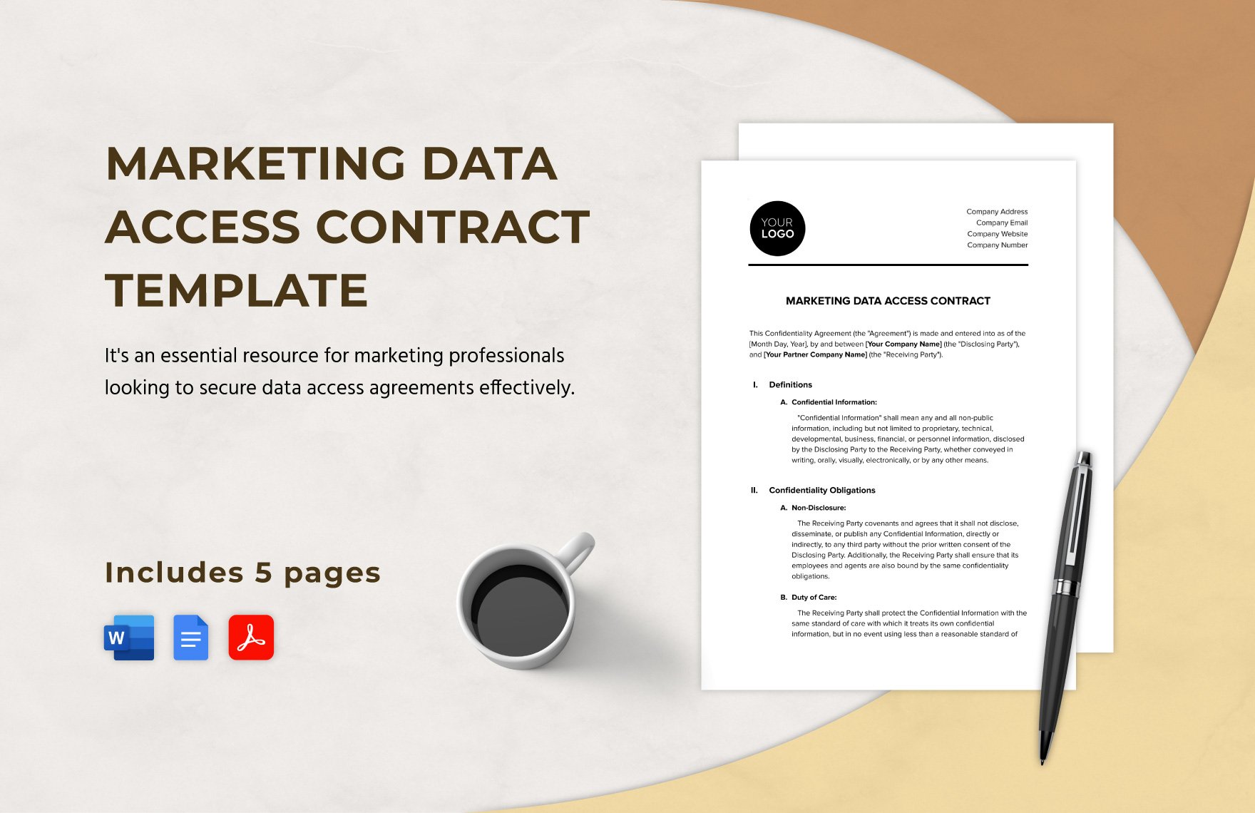 Marketing Data Access Contract Template in Word, Google Docs, PDF