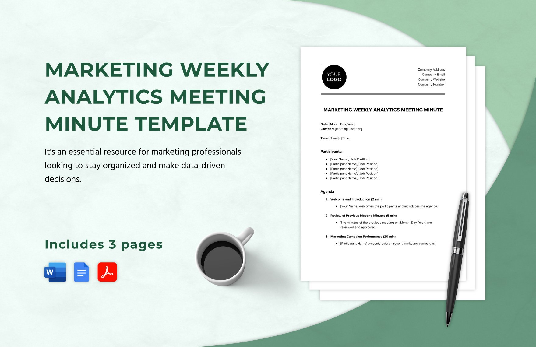 Marketing Weekly Analytics Meeting Minute Template