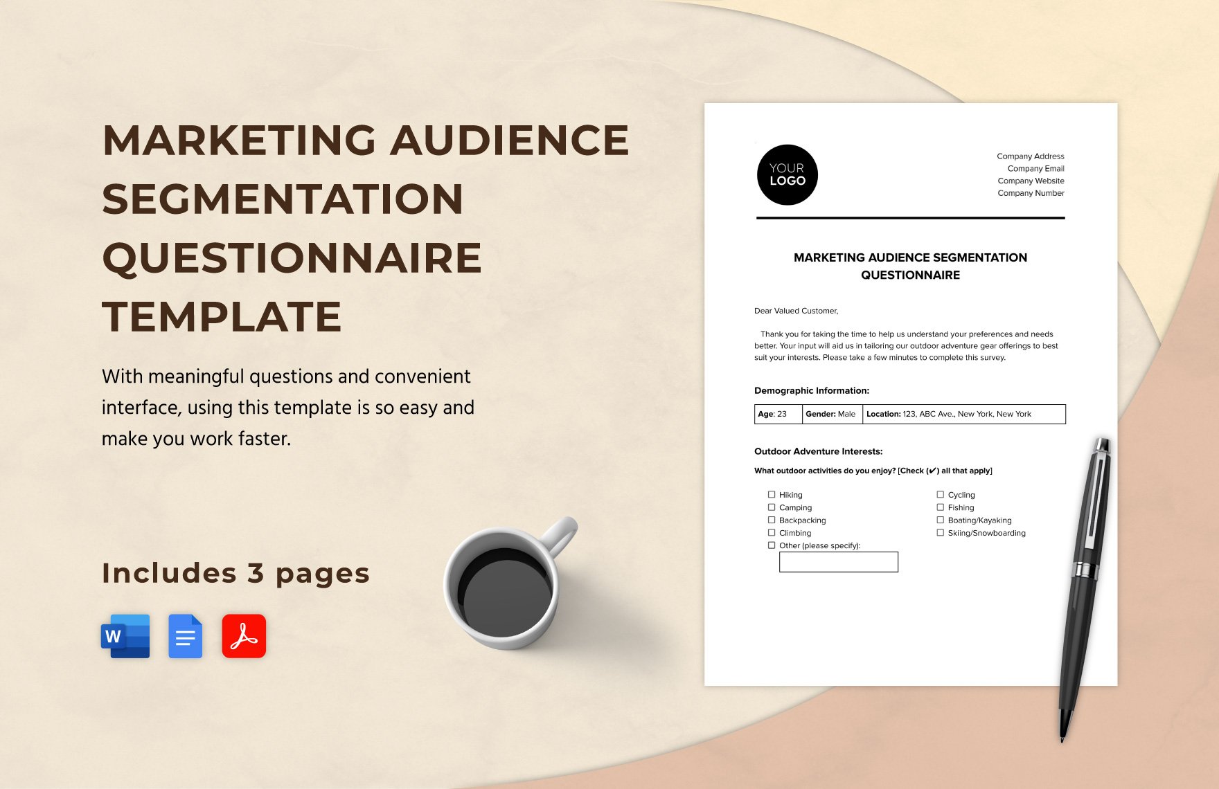 Marketing Audience Segmentation Questionnaire Template in Word, Google Docs, PDF