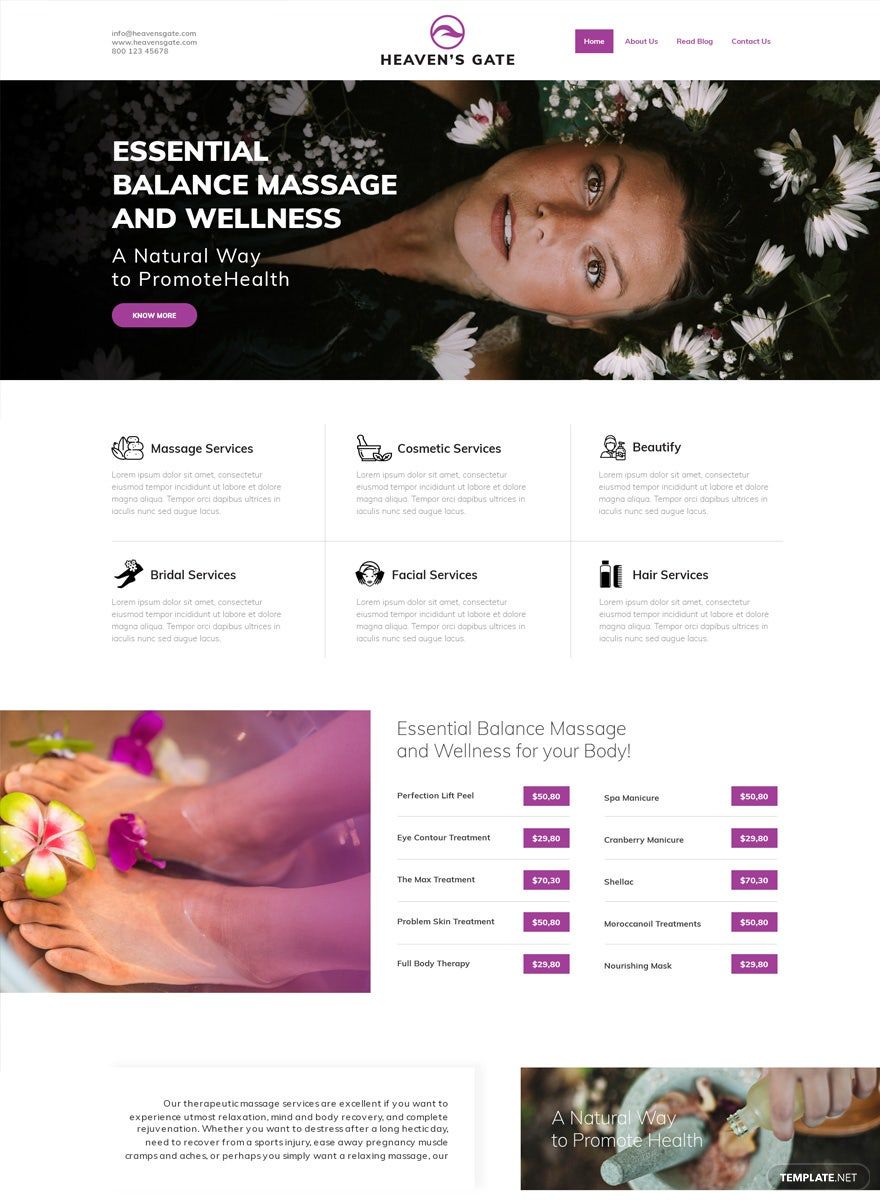 Massage WordPress Theme/Template