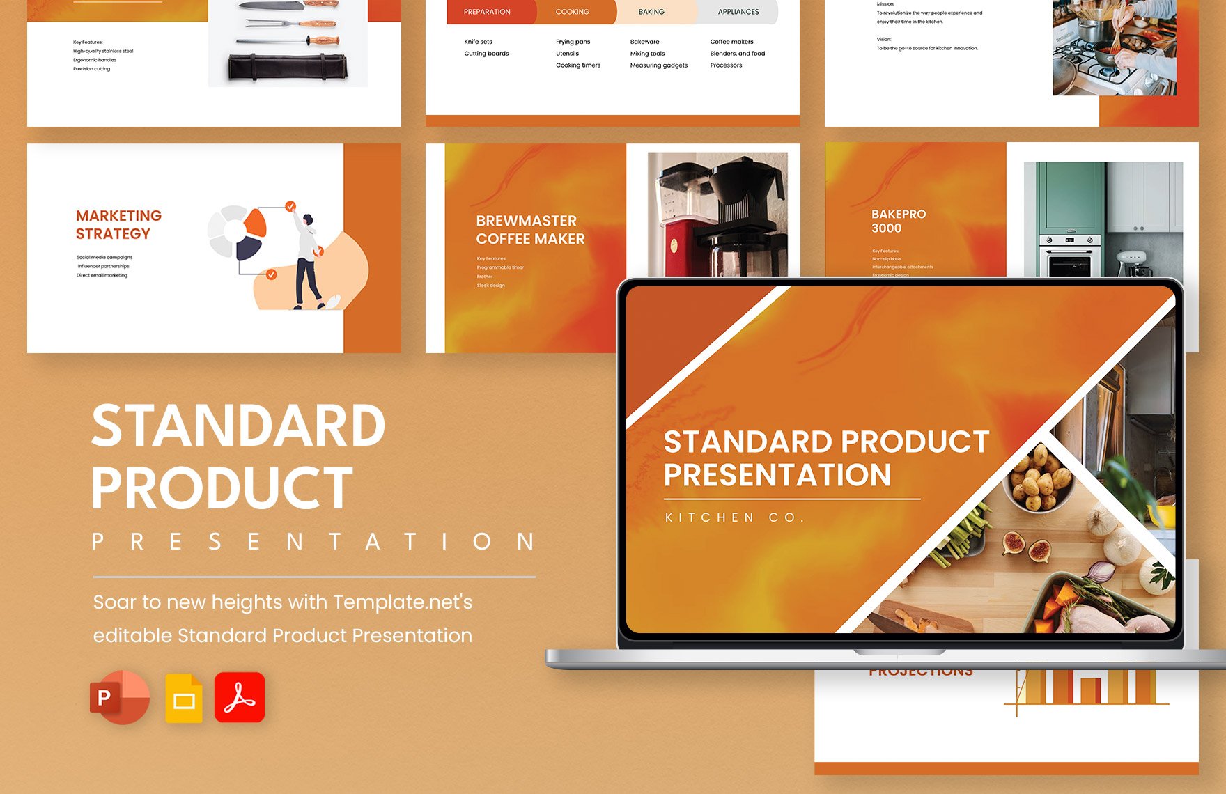 Standard Product Presentation in PDF, PowerPoint, Google Slides