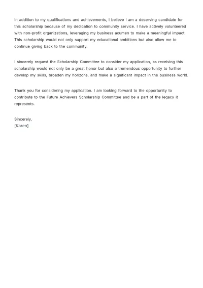 Free Scholarship Recommendation Letter From Friend Template to Edit Online