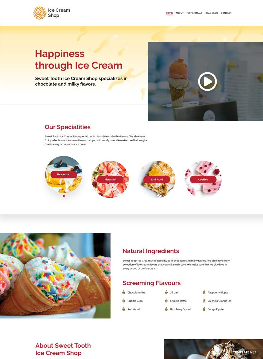 Ice Cream WordPress Theme/Template