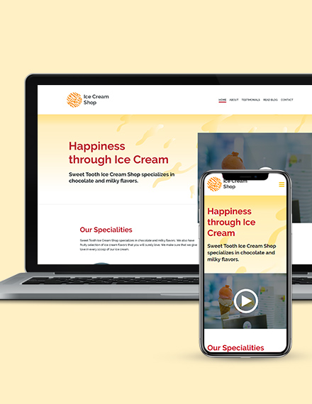 Ice Cream Landing Page Wordpress Theme Download