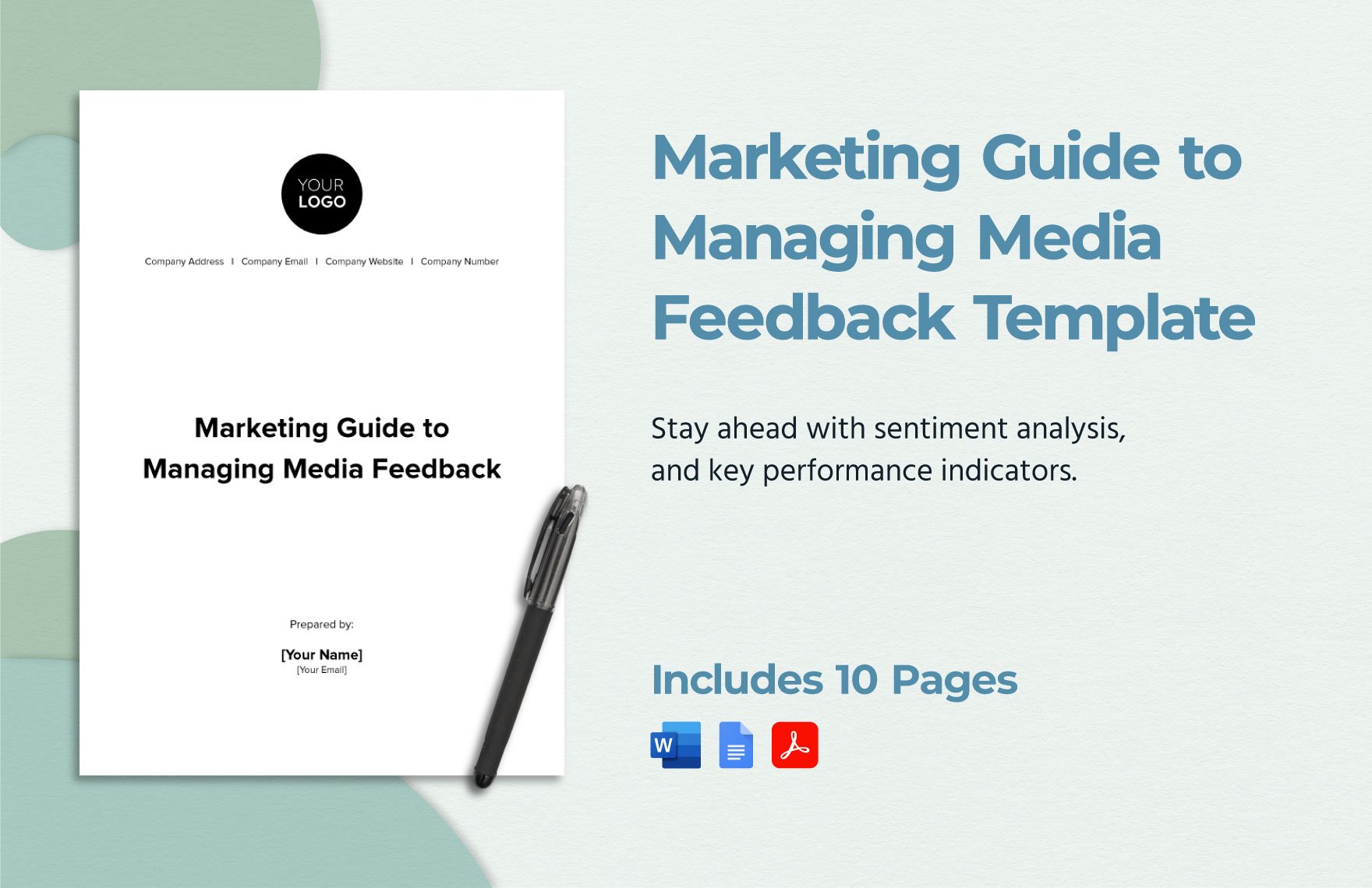 Marketing Guide to Managing Media Feedback Template in Word, Google Docs, PDF