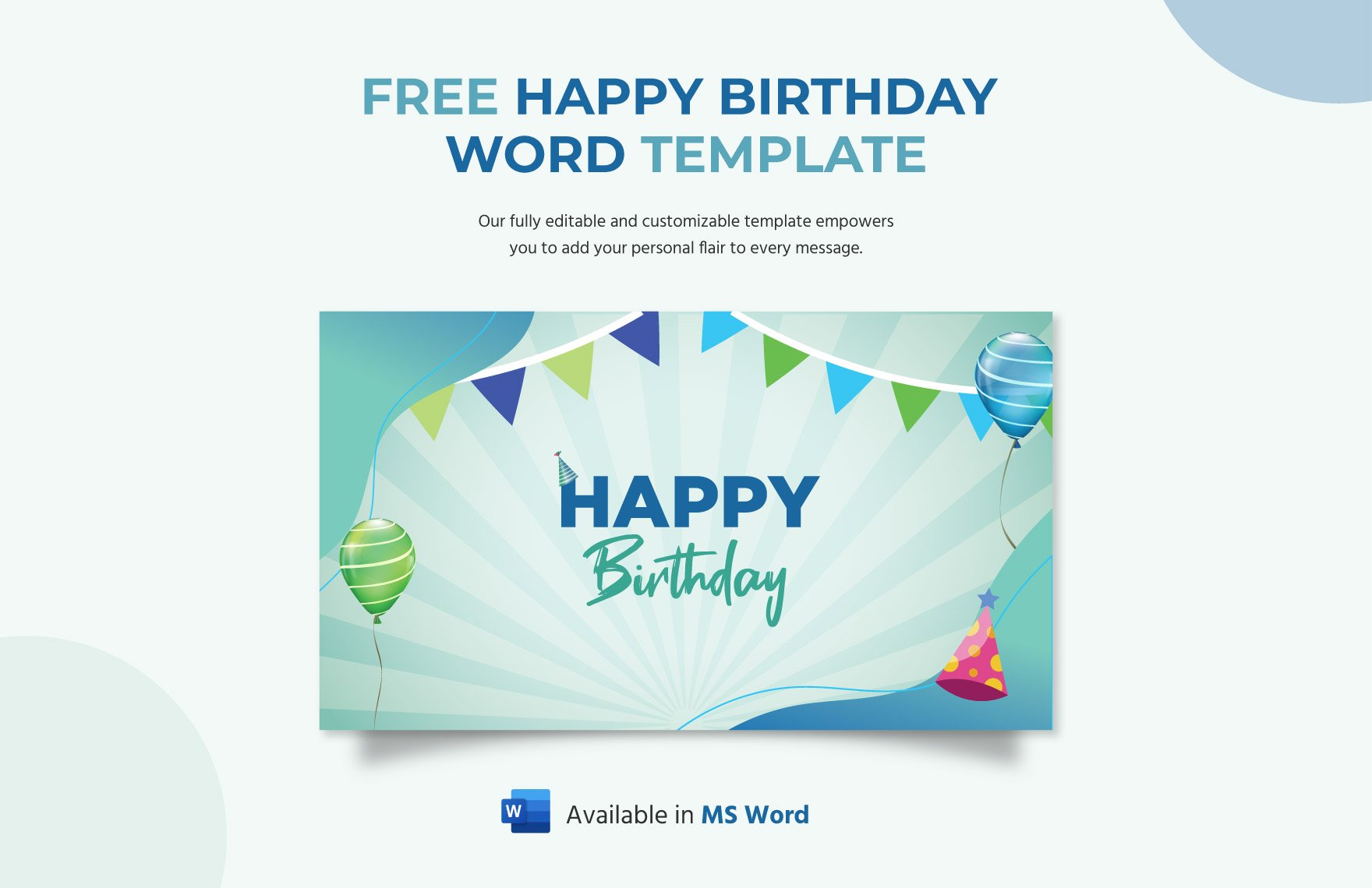 Free Happy Birthday Word Template in Word