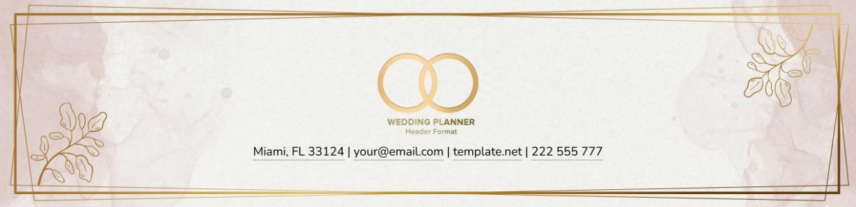 Wedding Planner Header Format Template