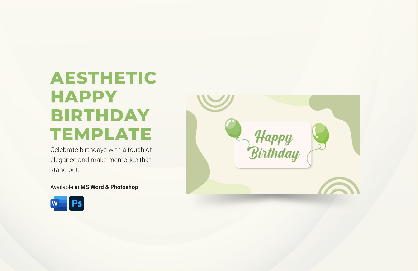 Aesthetic Happy Birthday Template in Word, PSD - Download | Template.net