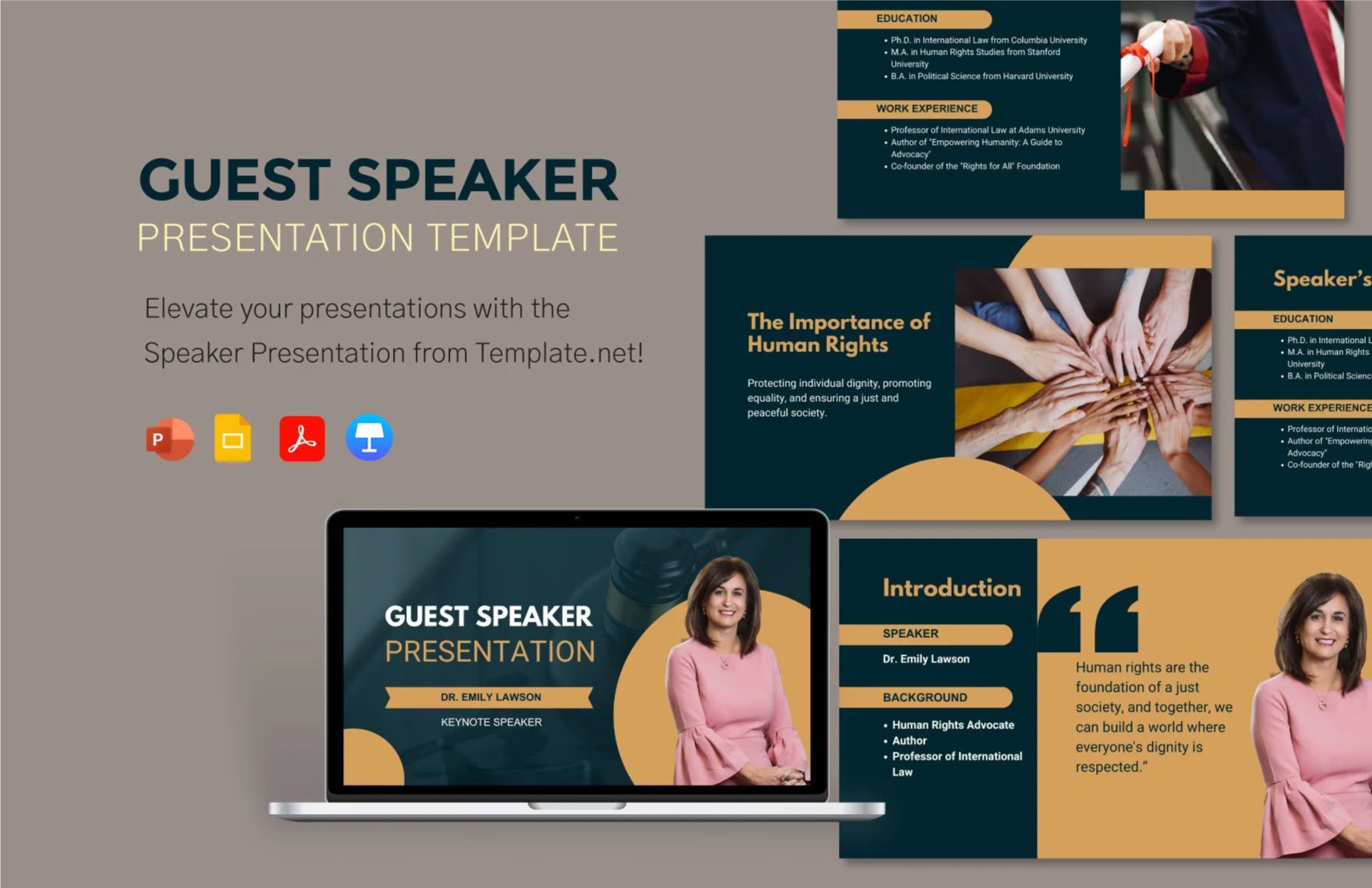 Guest Speaker Template in PDF, PowerPoint, Google Slides, Apple Keynote