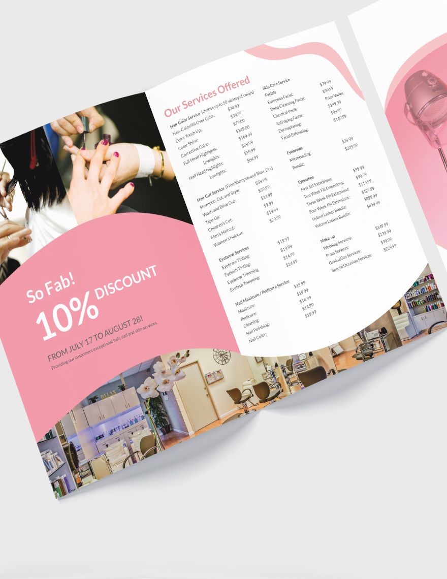 Beauty Salon Bi-Fold Brochure Template