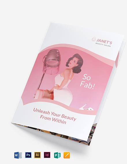 Beauty Salon Bifold Brochure Template