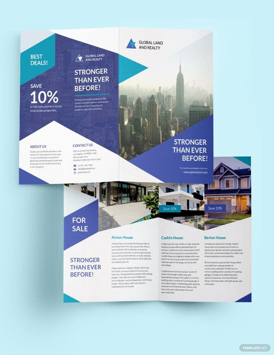 Business Landscape Bifold Brochure Template