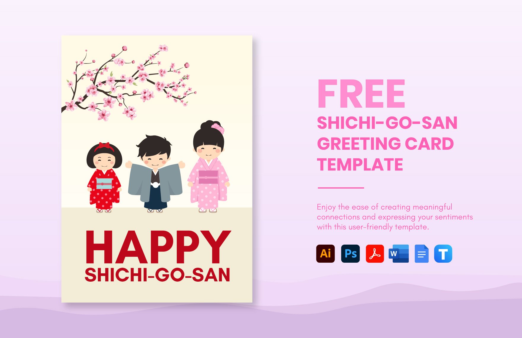 Shichi-Go-San Greeting Card Template