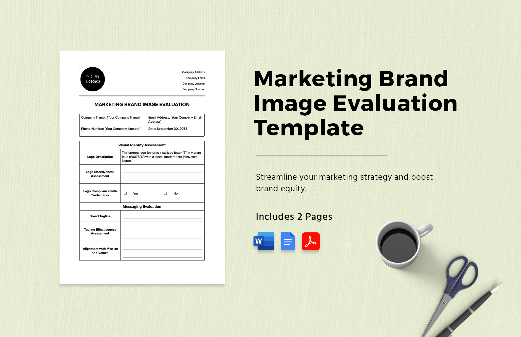 Marketing Brand Image Evaluation Template