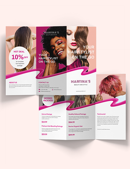 Hairstylist Trifold Brochure Download