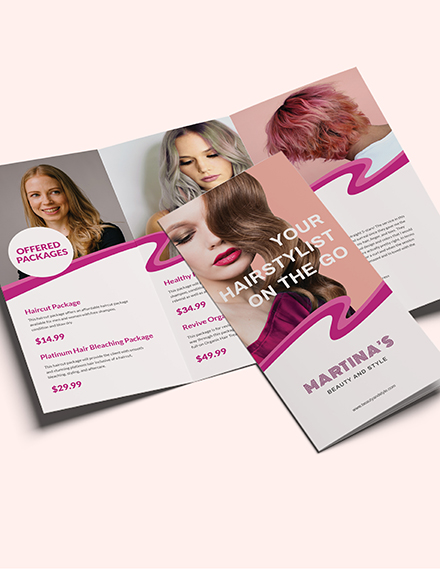 Sample Hairstylist Trifold Brochure 