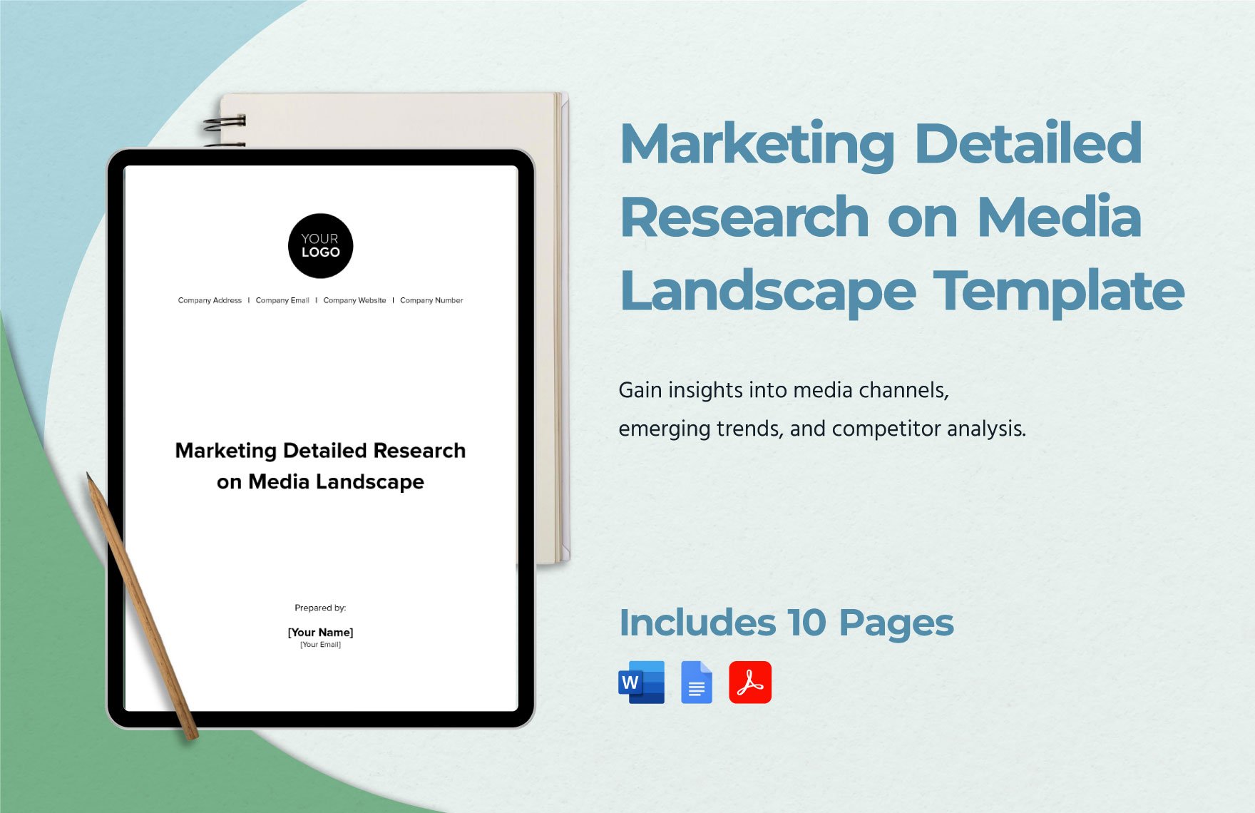 Marketing Detailed Research on Media Landscape Template in Word, Google Docs, PDF