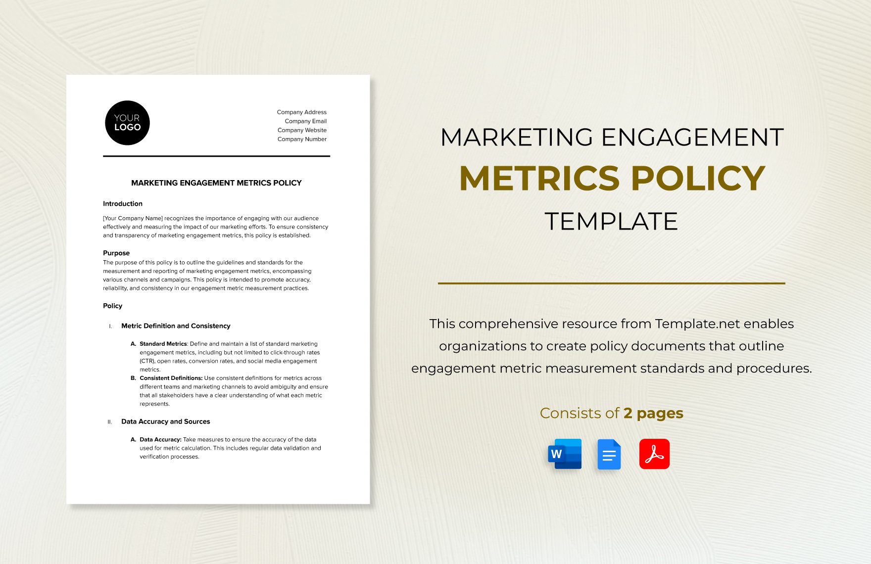 Marketing Engagement Metrics Policy Template