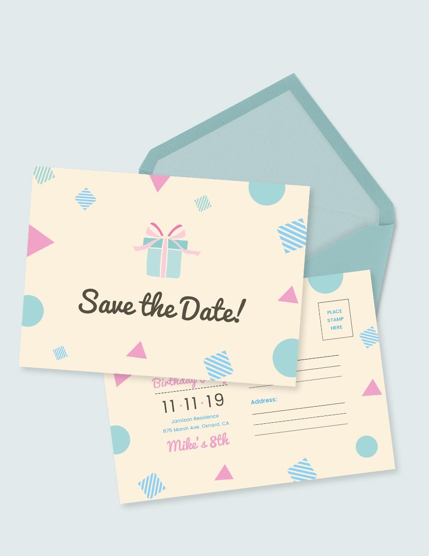 Birthday Save The Date Postcard Template