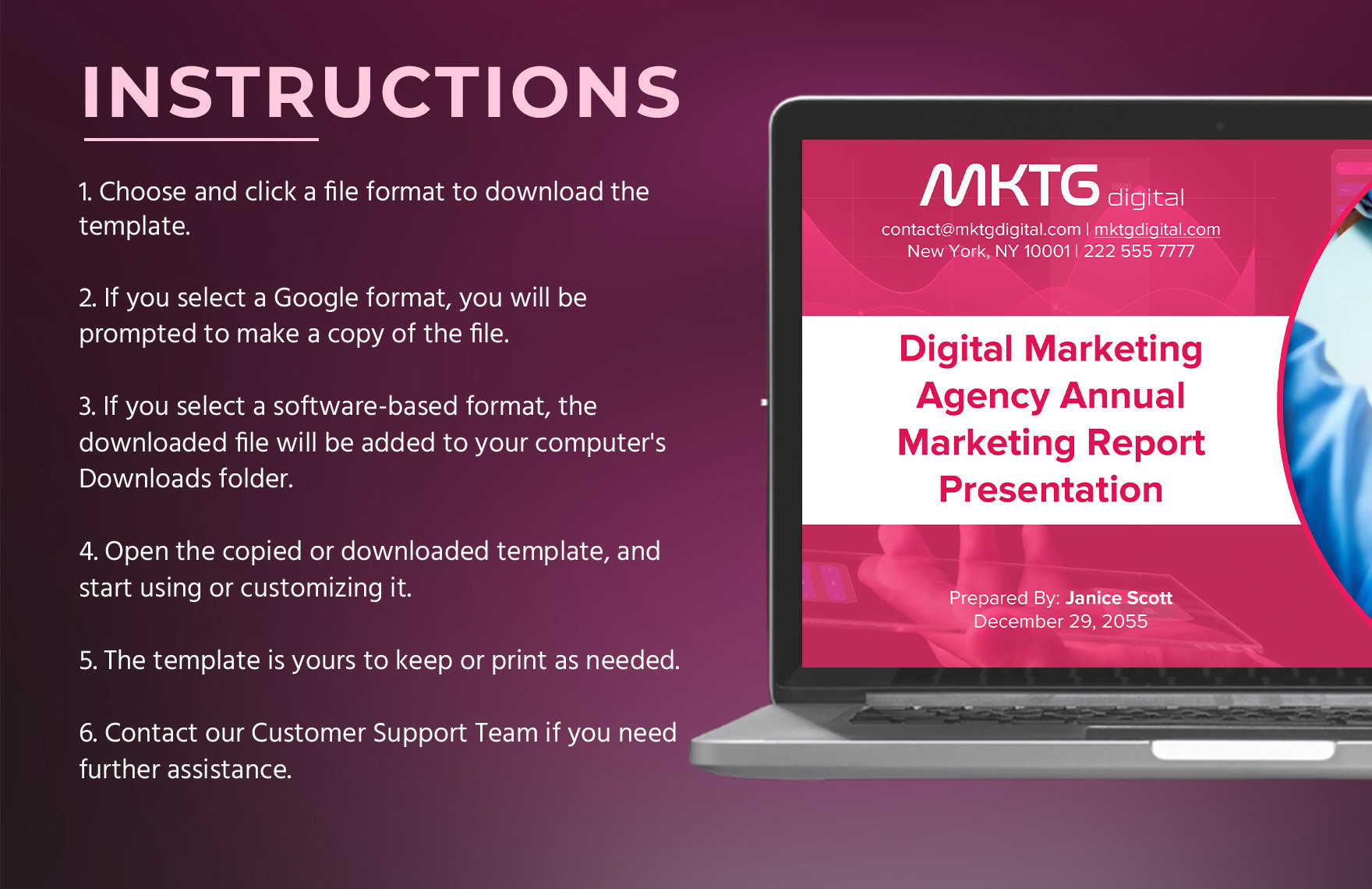 Digital Marketing Agency Annual Marketing Report Presentation Template