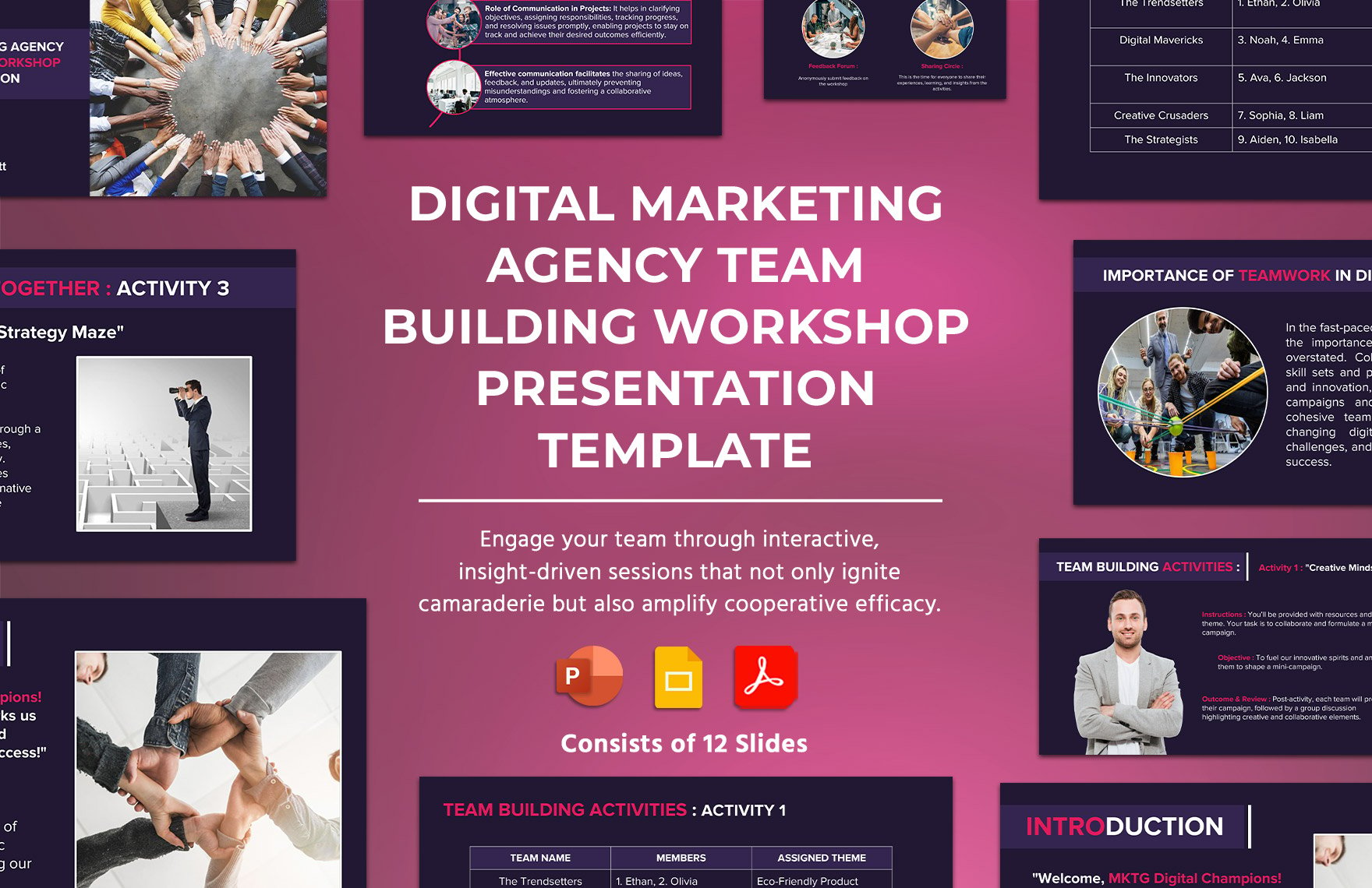 Digital Marketing Agency Team Building Workshop Presentation Template