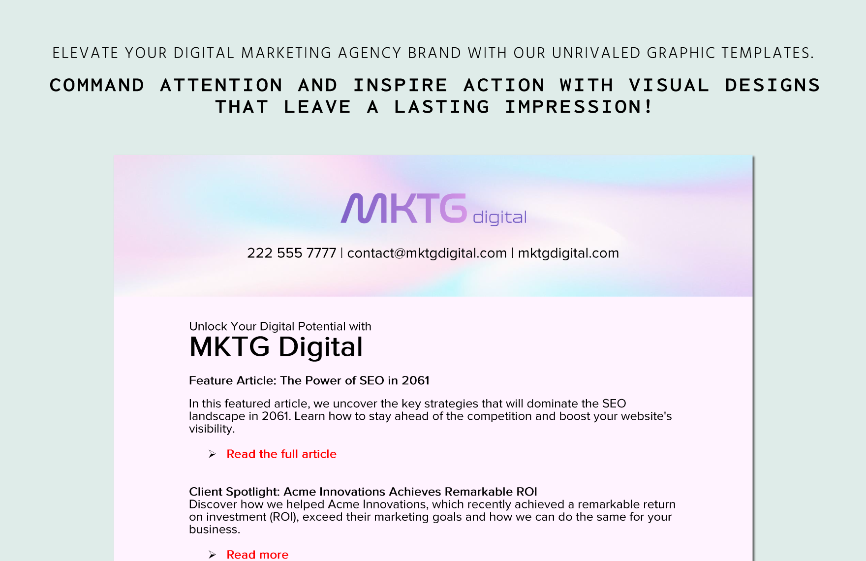 Digital Marketing Agency Promotional Newsletter Template