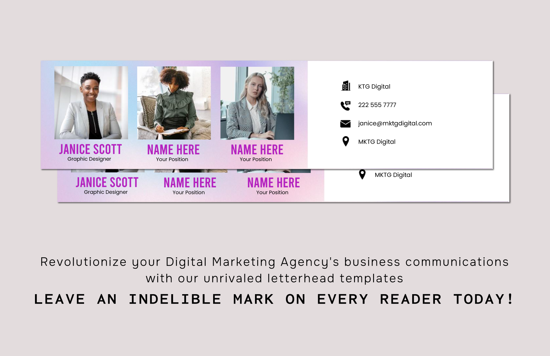 Digital Marketing Agency Multiple Employee Email Signature Template