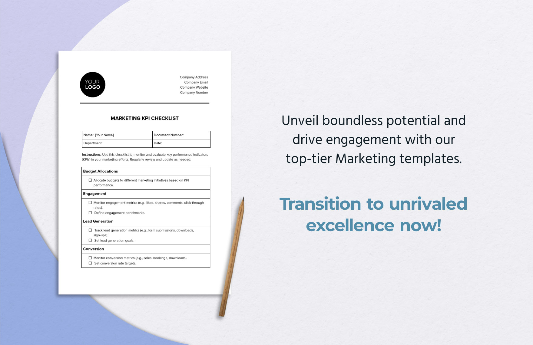 Marketing KPI Checklist Template