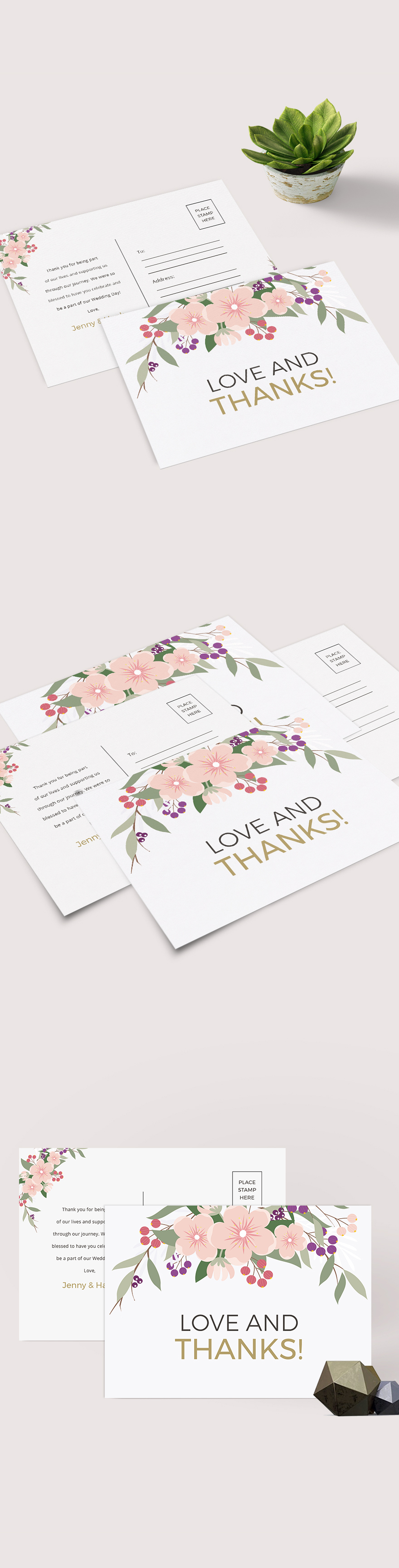 Thank You Postcard Template - Illustrator, Word, Apple Pages, PSD