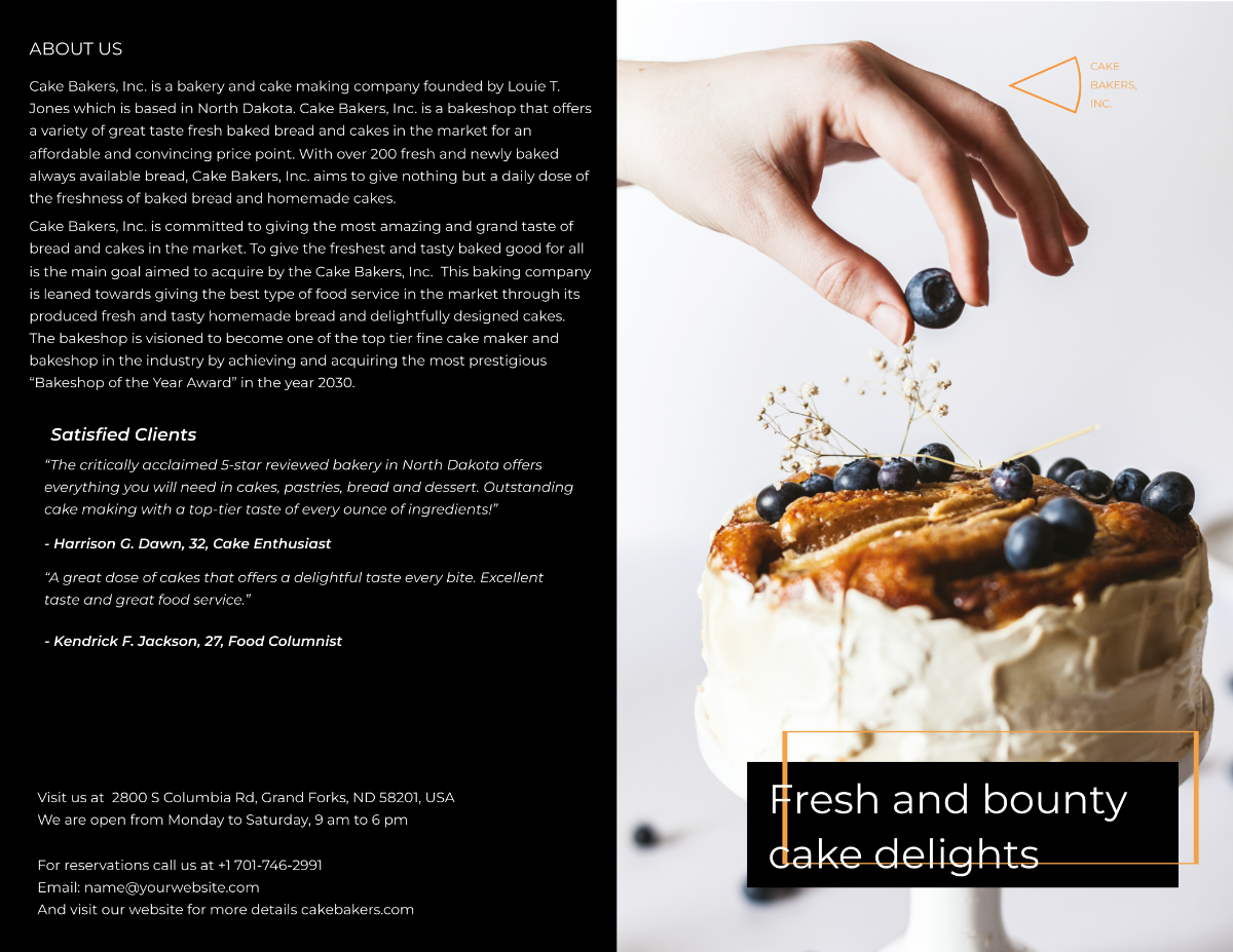 FREE Bakery Brochure Template Download in Word, Google Docs, PDF